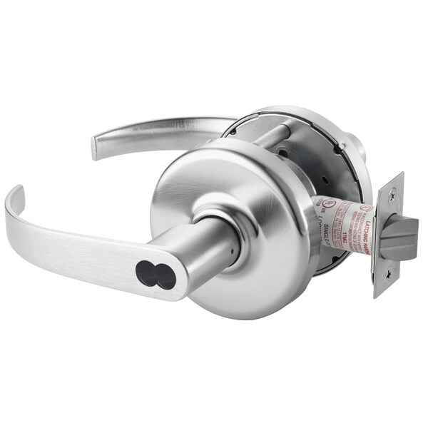 Grade 1 Storeroom/Closet Cylindrical Lock, Princeton Lever, LFIC 7-Pin Less Core, Satin Chrome Finis